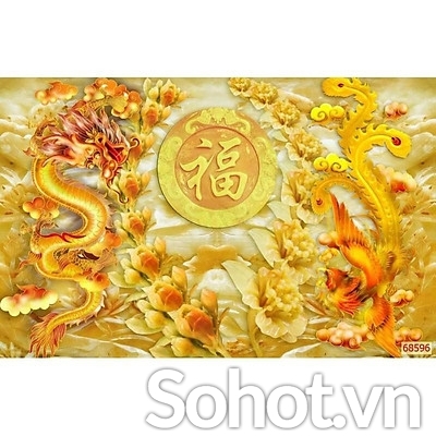Tranh gạch rồng phượng 3d