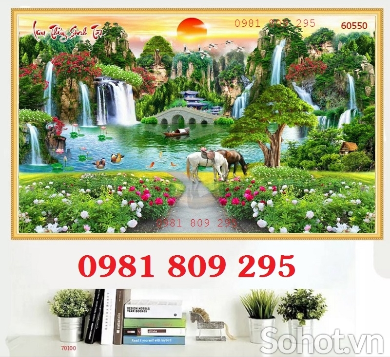 Tranh gạch thác nước , gạch 3d