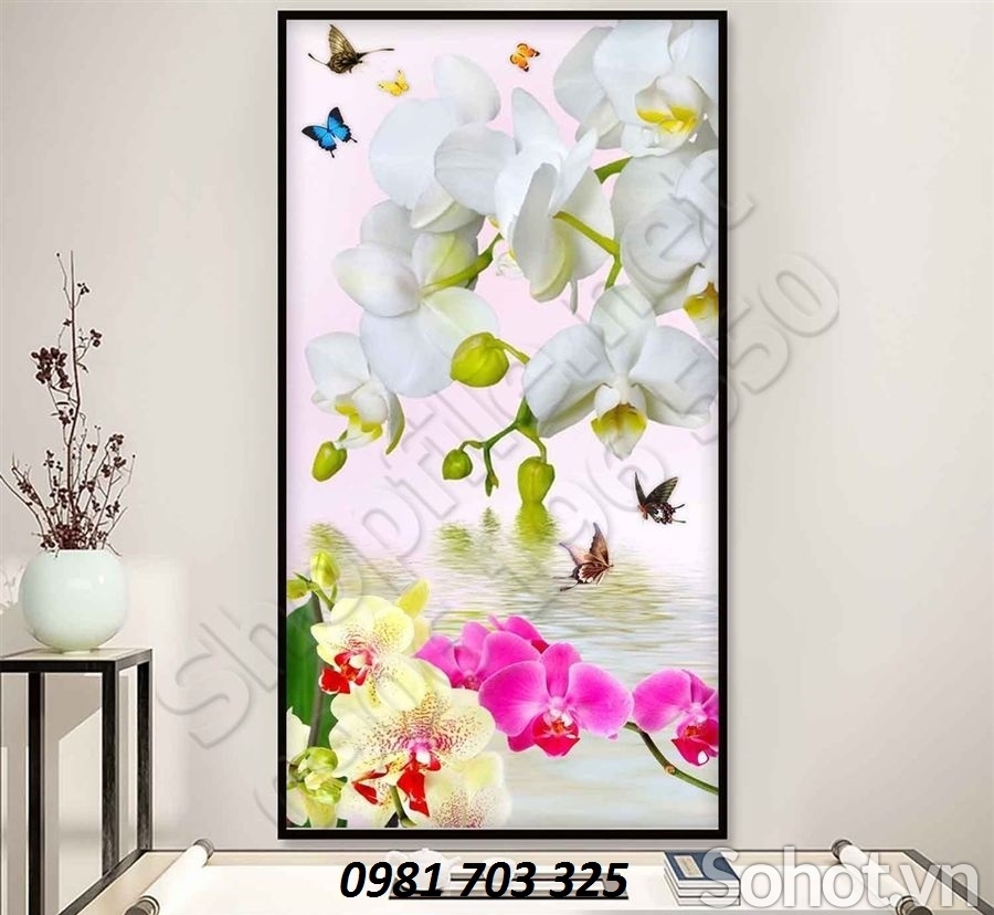 Tranh gạch 3D hoa lan