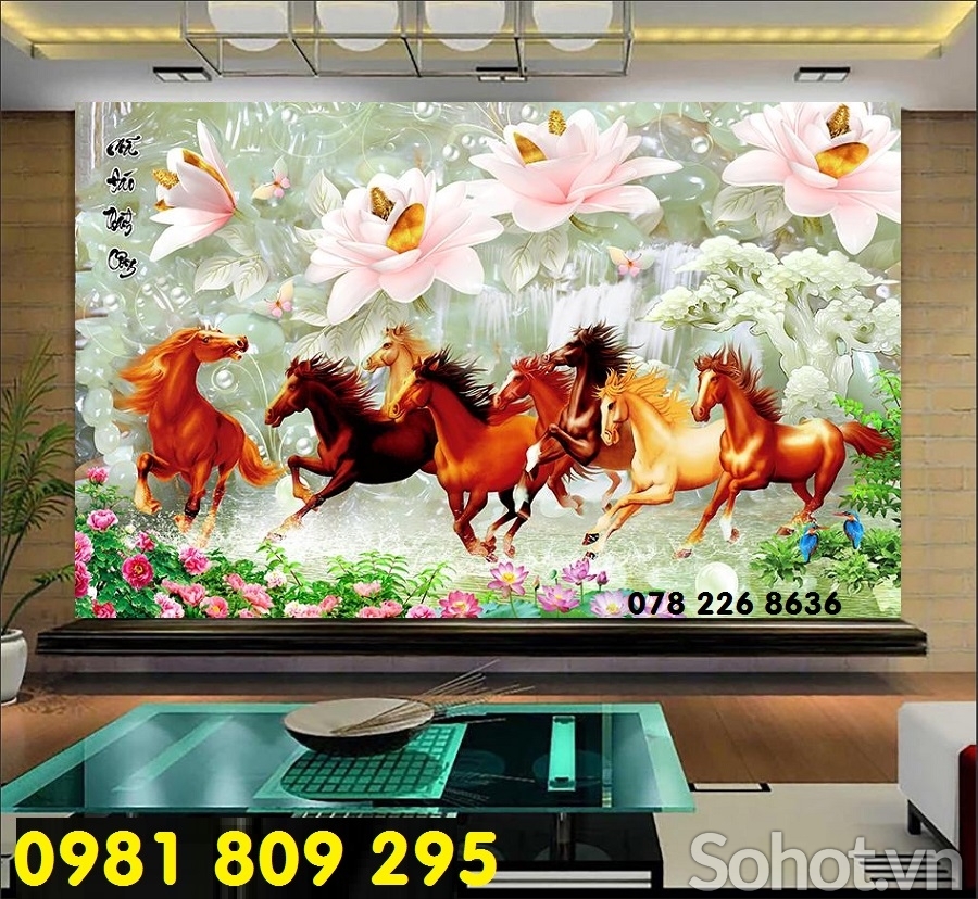 Gạch 3d ngựa  - tranh mã đáo thành công