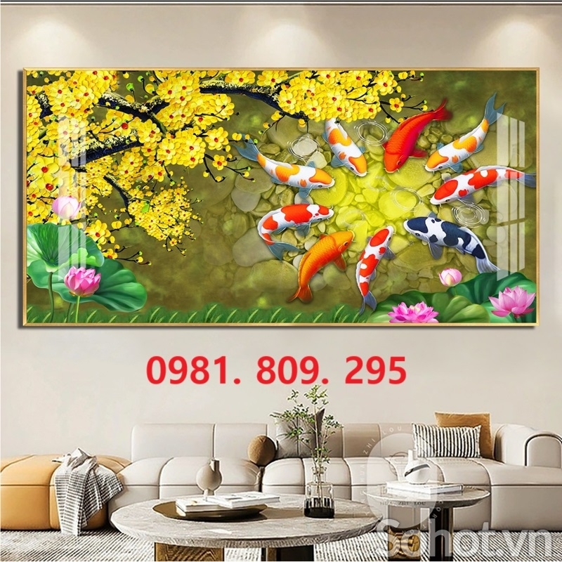 Tranh gạch men cá chép Hn8282