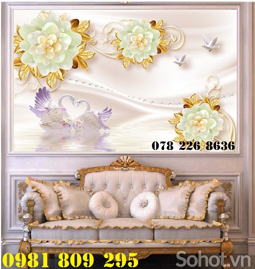 Gạch 3d hoa đẹp , tranh phòng khách