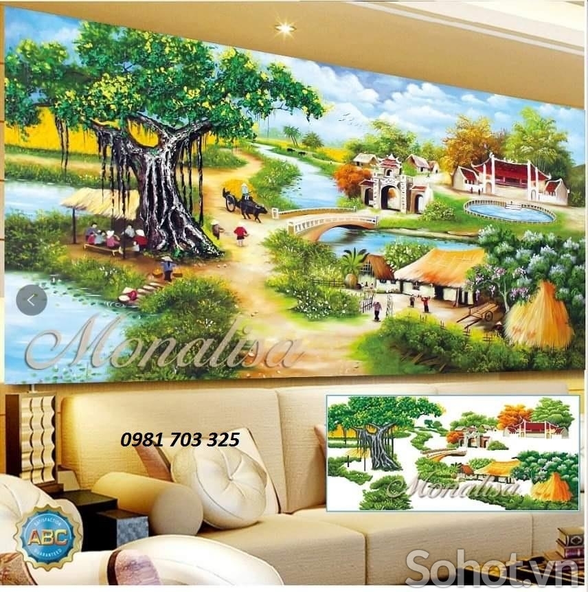 Tranh đồng quê 3d phong thủy