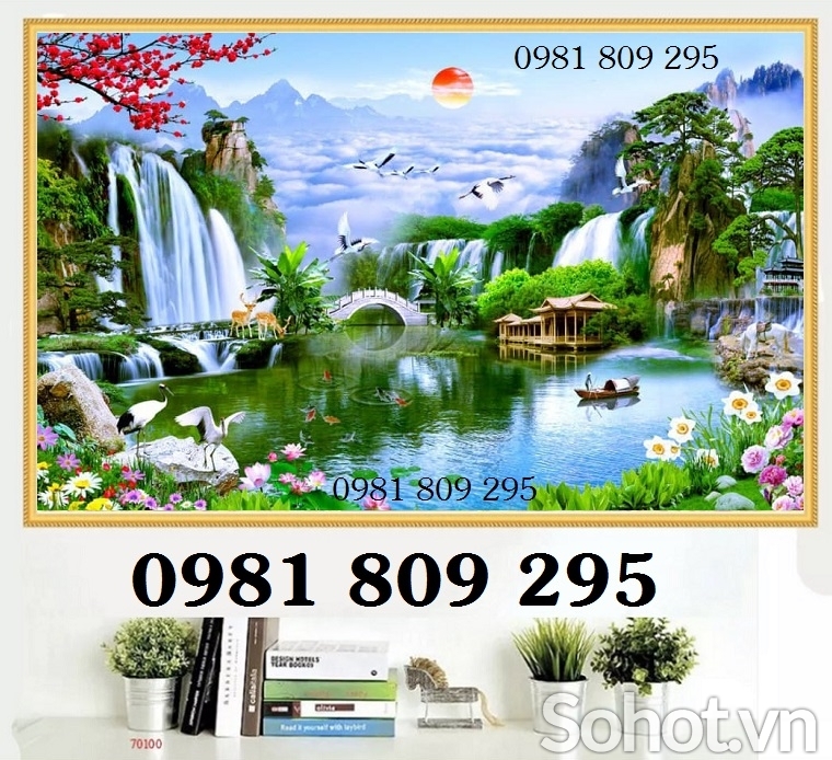 Tranh gạch 3d thiên nhiên thác nước HP847