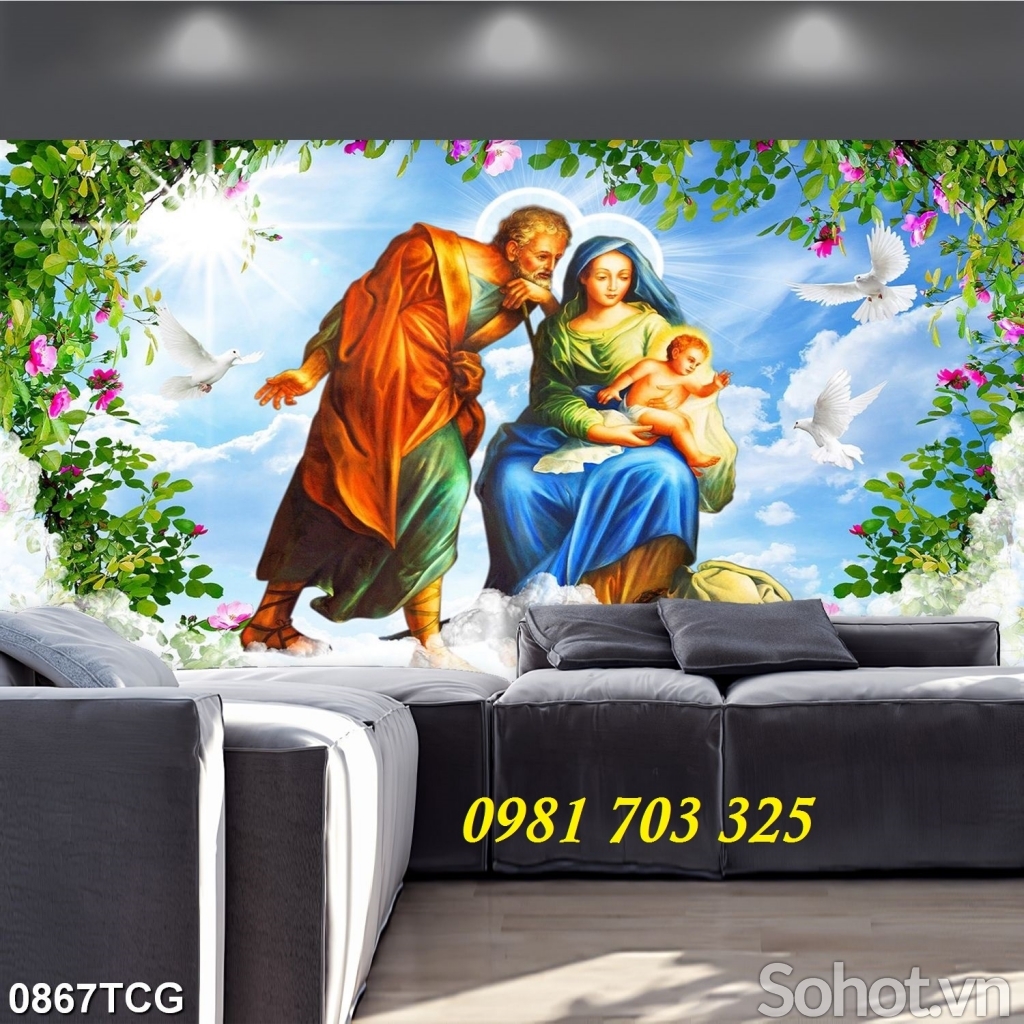 tranh công giáo- gạch tranh ốp tường 3D