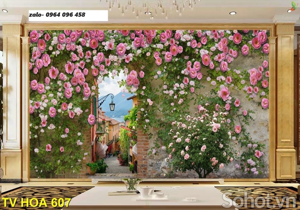 Tranh gạch 3d vườn hoa phong cảnh - XVC3
