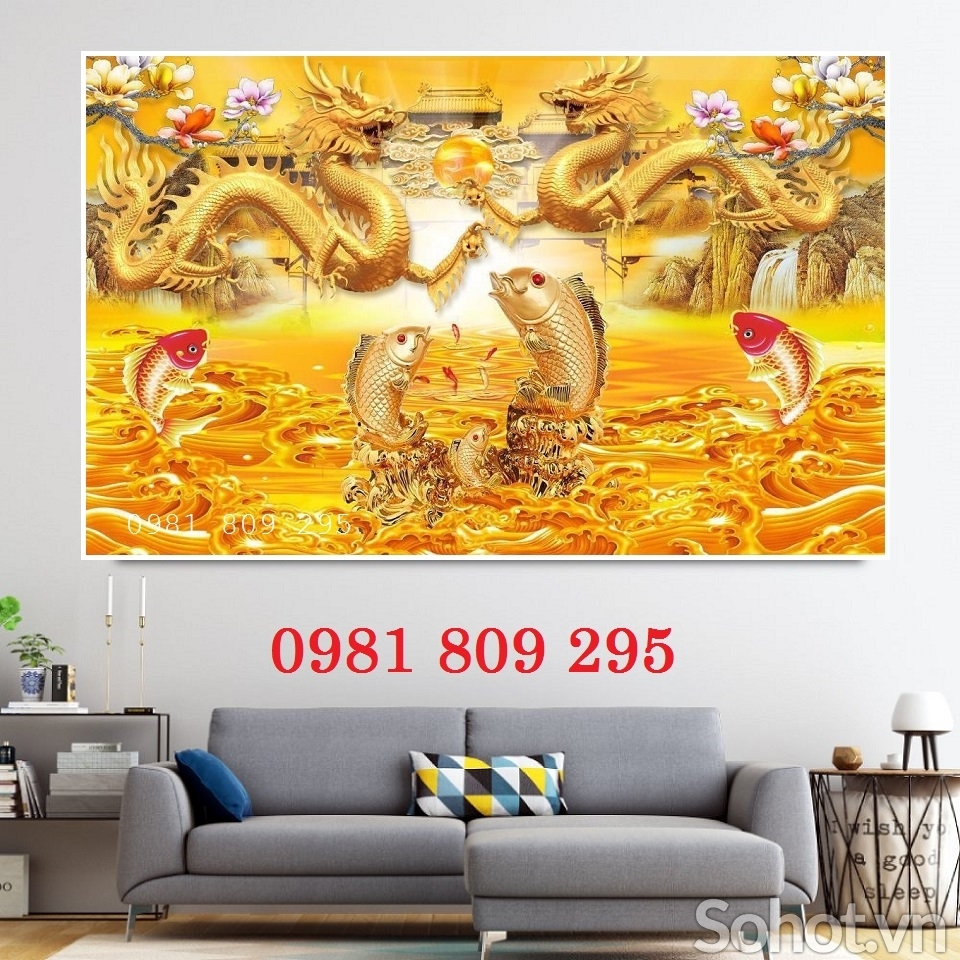 Gạch trang trí 3d rồng phượng H086