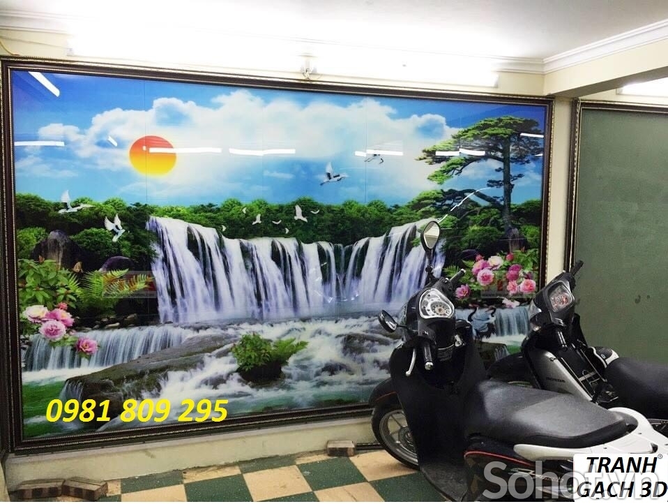 Tranh thác nước- gạch tranh 3d