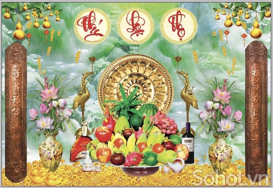 Trang trí phòng thờ - gạch tranh dán tường