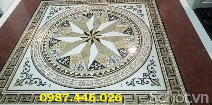 Gạch thảm vuông khắc vàng HP283