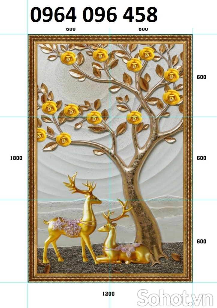 Tranh gạch 3d - gạch tranh 3d trang trí phòng khách - 07CVB