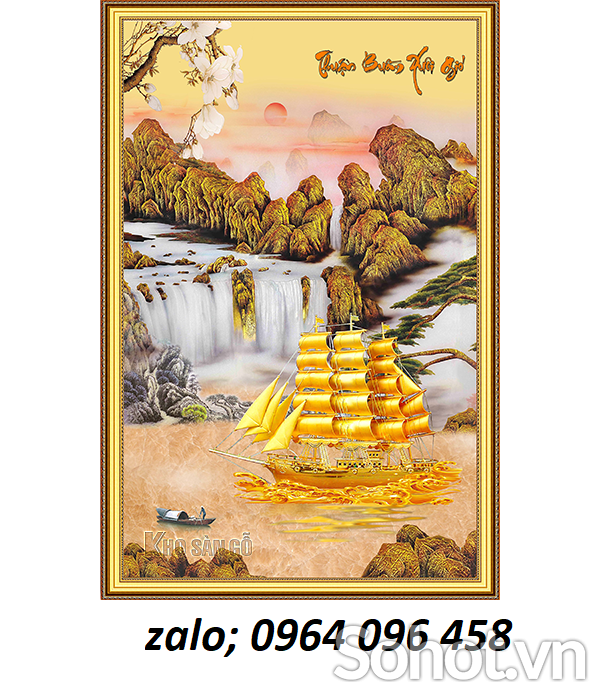 Tranh thuận buồm xuôi gió tranh gạch 3d MNB08