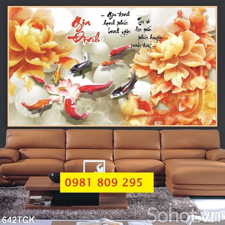 Tranh gạch 3d , gạch tranh hoa mẫu đơn HN9393
