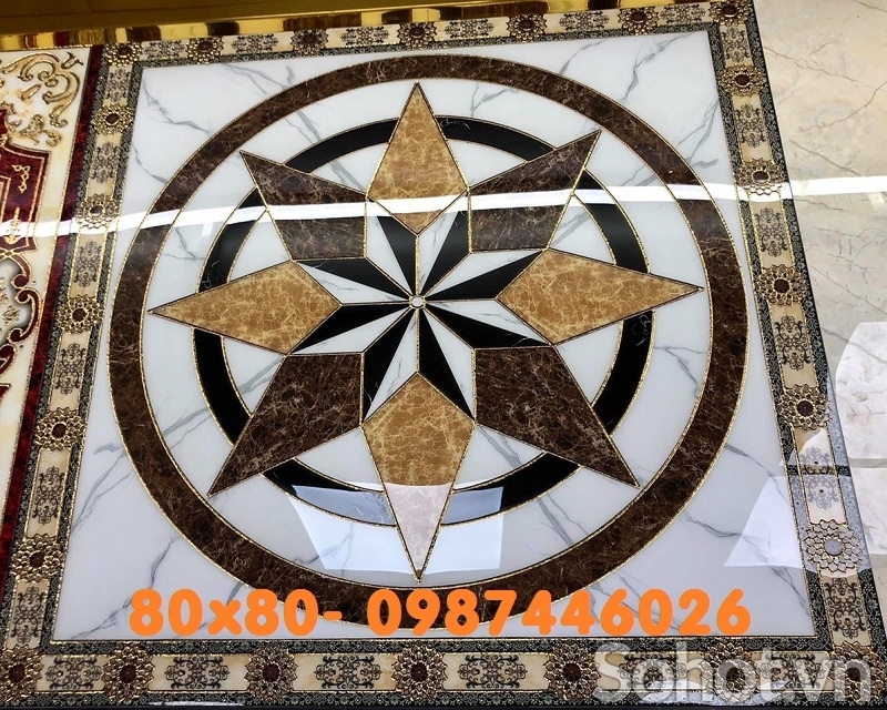 Gạch chiếu nghỉ cầu thang, gạch hoa văn HP6283