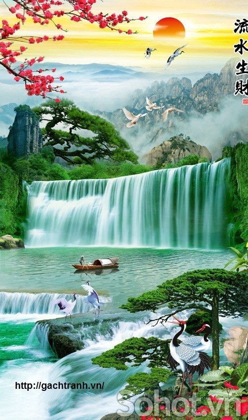 tranh gạch men 3d phòng khách - CVB34
