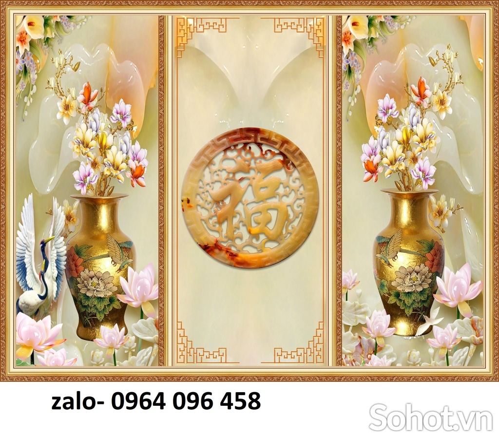 Tranh gạch 3d ốp tường phòng thờ - BNM9