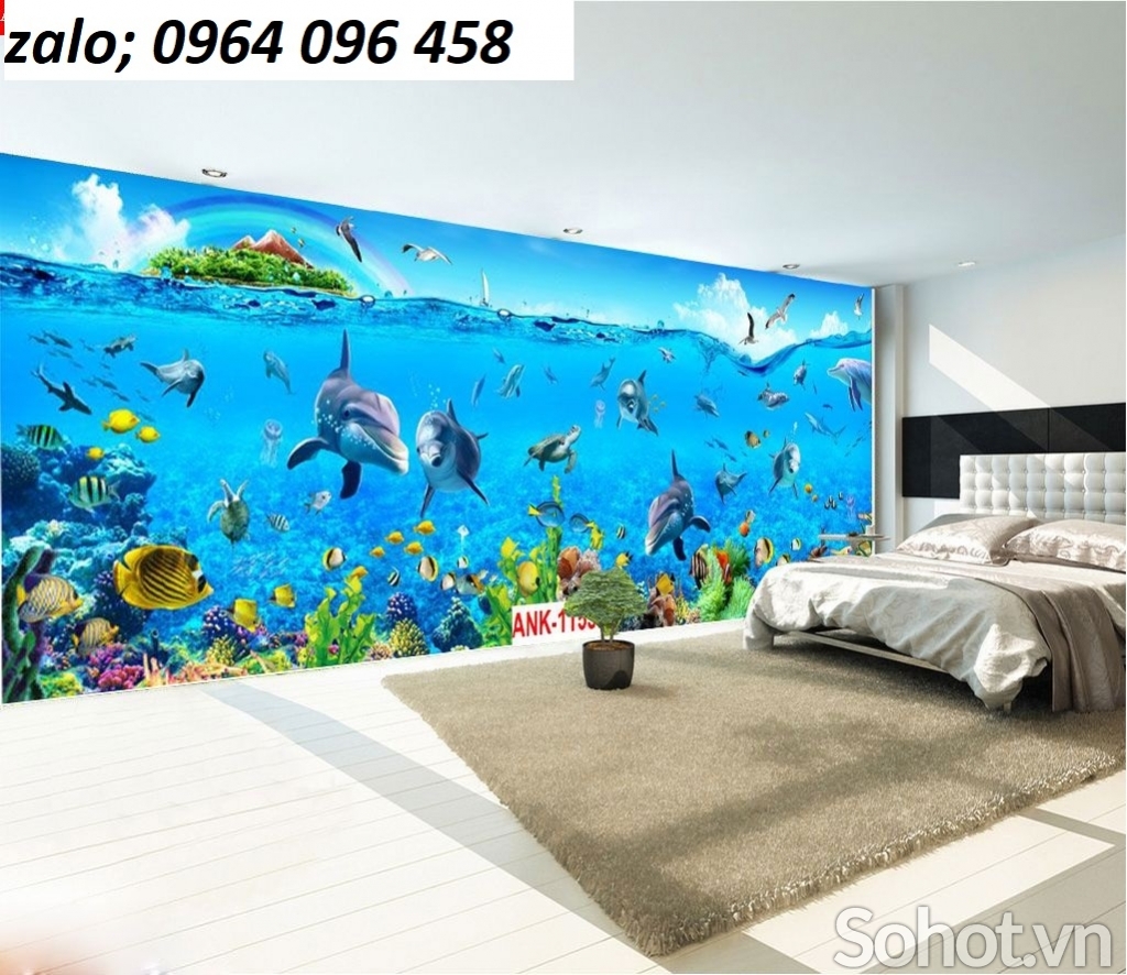 Gạch tranh 3d cá heo đại dương - CXX3