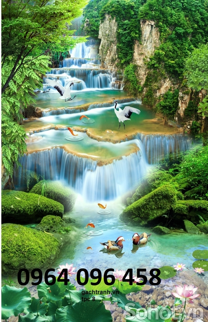 Tranh gạch 3d phong cảnh khổ đứng - 995Đ