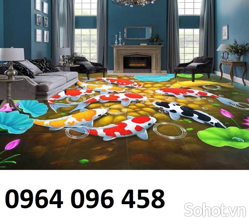 Gạch lát sàn 3d phòng khách đẹp - DCC52