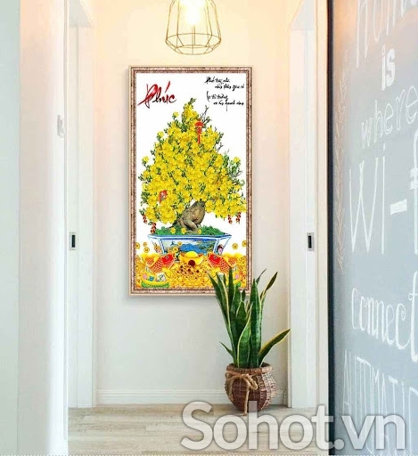 Tranh gạch 3d cây hoa mai - 32SP