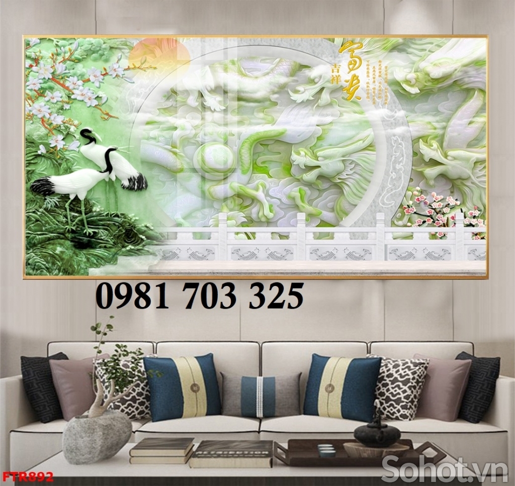 Gạch tranh trang trí rồng phượng