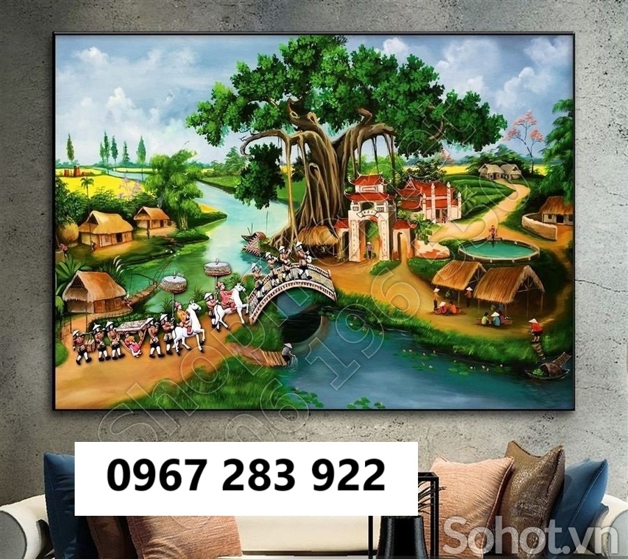 Tranh gạch đồng quê trang trí