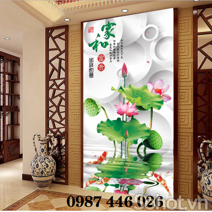 Gạch tranh hoa sen HP722
