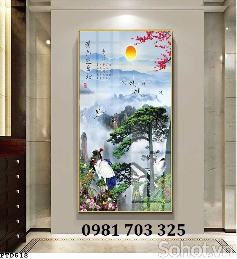 gạch tranh thác nước dán tường khổ đứng