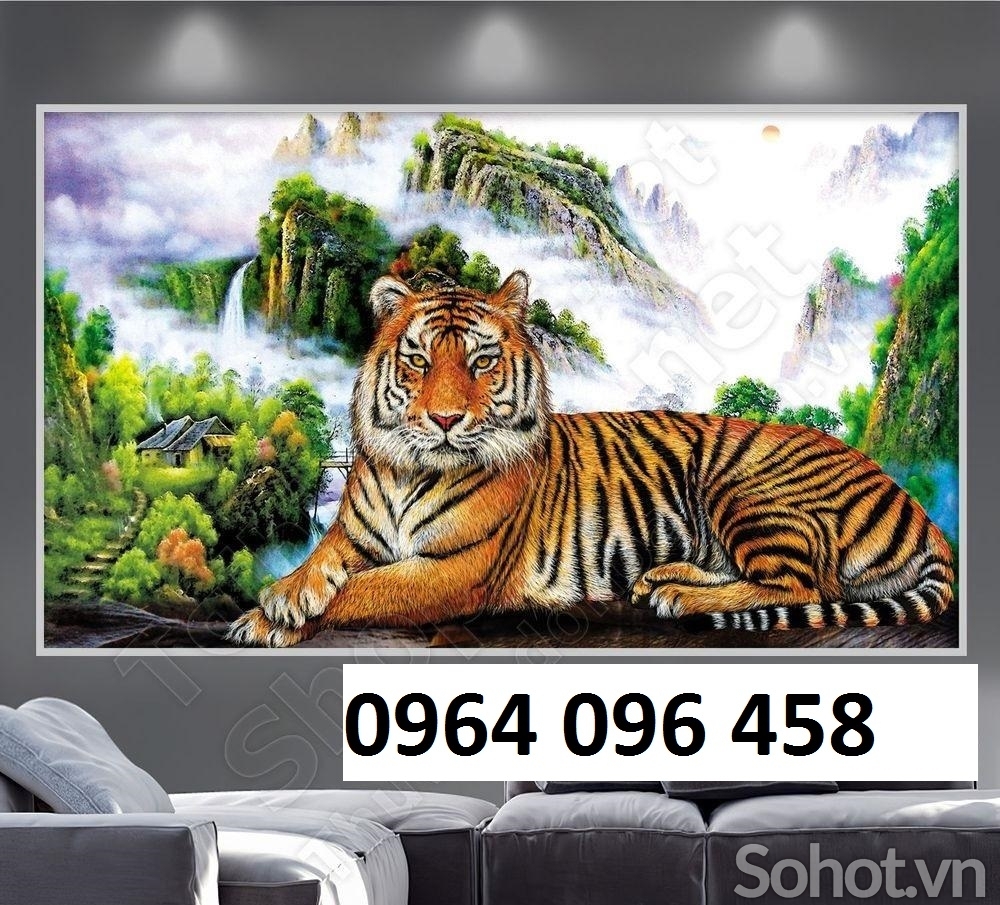 Tranh con hổ 3d - gạch tranh con hổ 3d - 745SP
