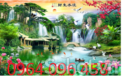 Tranh 3d - tranh gạch 3d sơn thủy hữu tình - NBV87