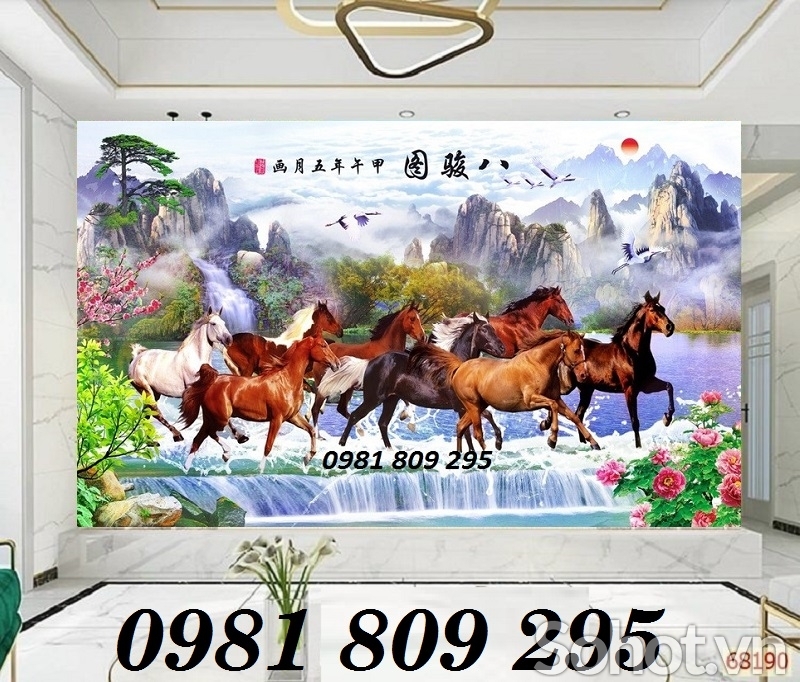 Gạch tranh bát mã , gạch tranh 3d