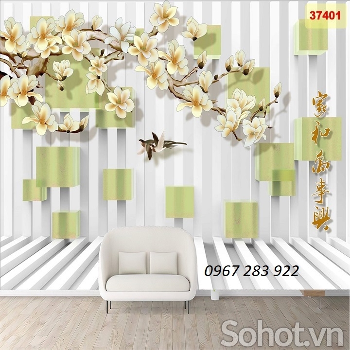 Gạch trang trí tường hoa lan nghệ thuật