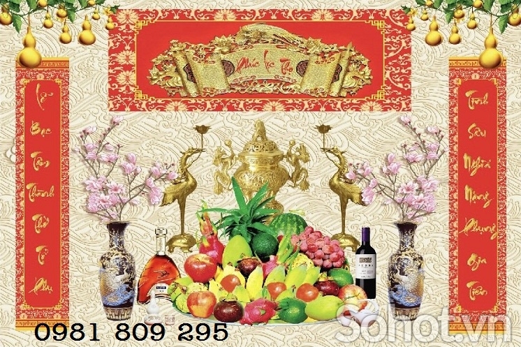 Gạch tranh trang trí bàn thờ 567DH