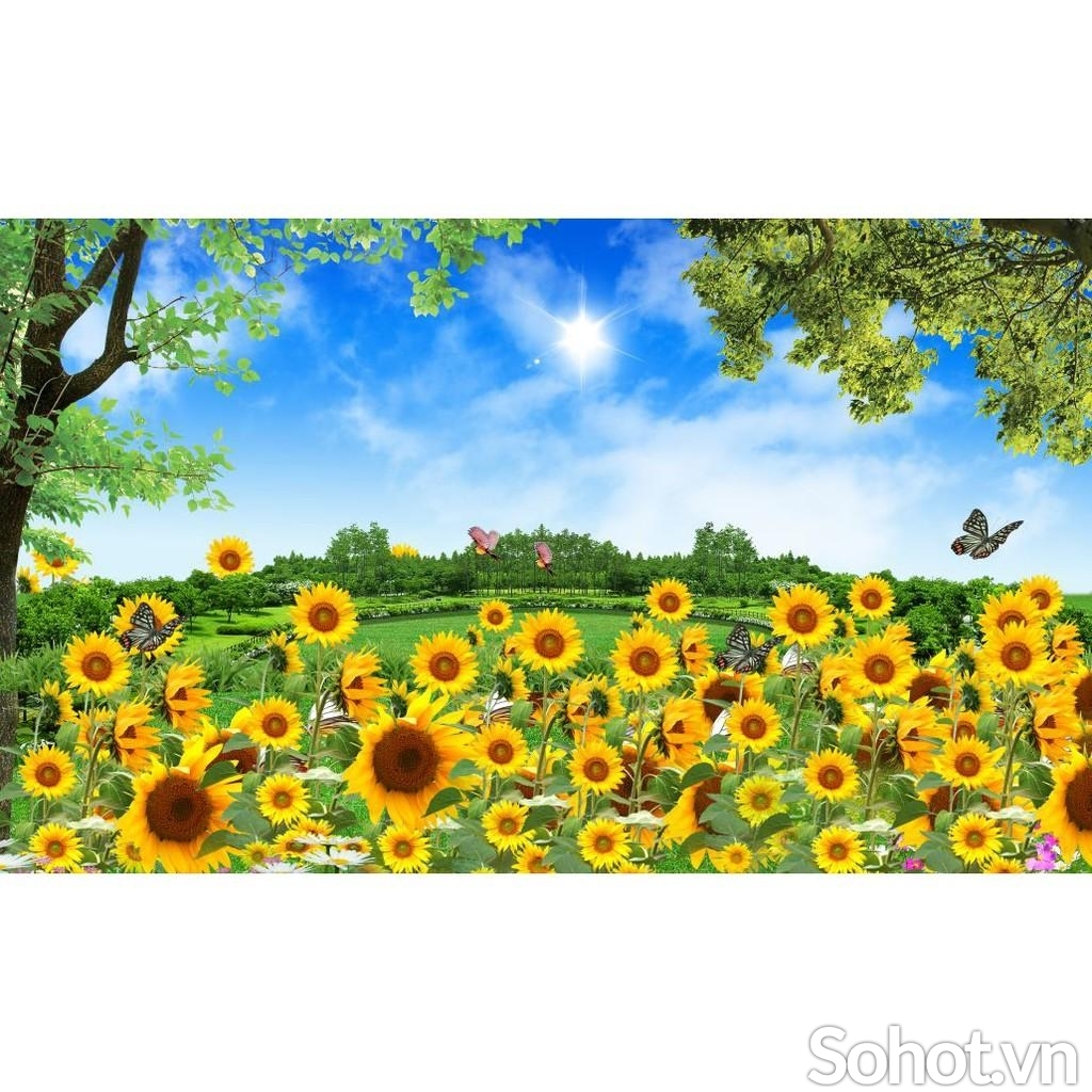 Tranh gạch 3d ốp tường mẫu hoa cỏ - 332SB