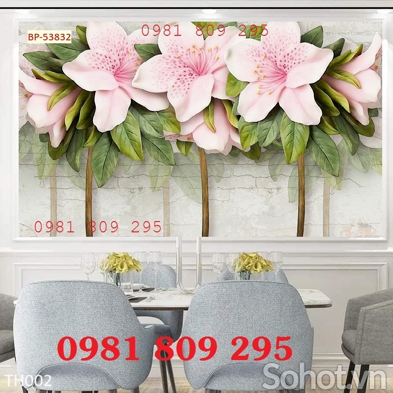 Tranh gạch men hoa ngọc 3d