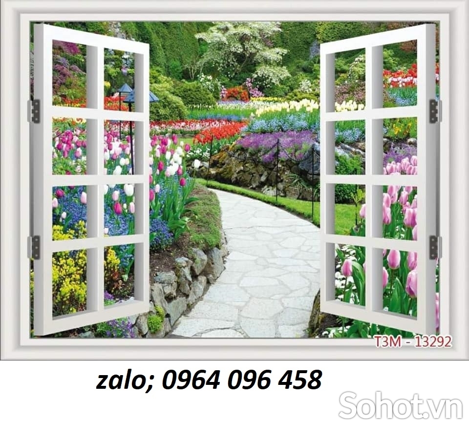 Tranh gạch 3d hình cửa sổ - 954CP