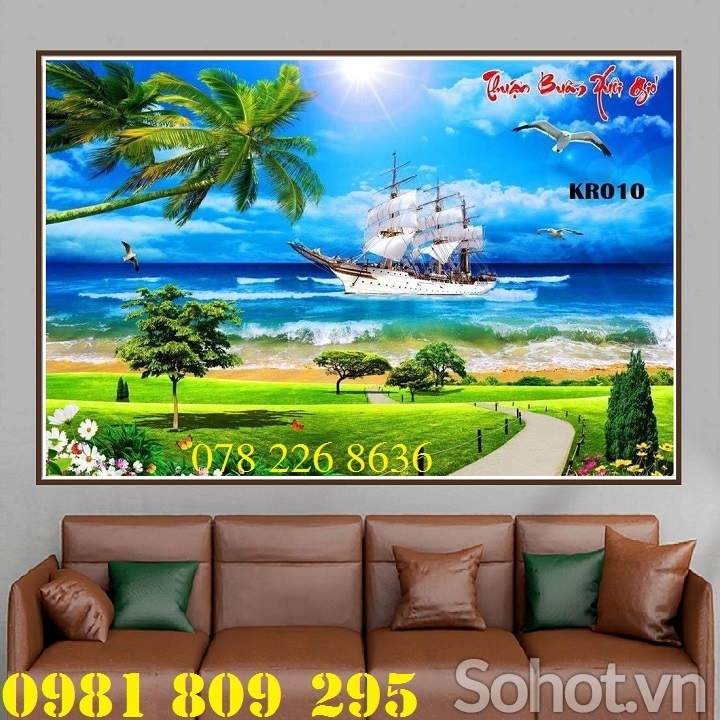 Tranh ốp tường , tranh gạch men thuyền