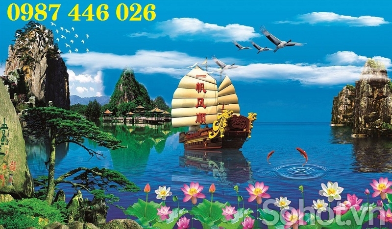 Tranh gạch men thuyền buồm HP7273
