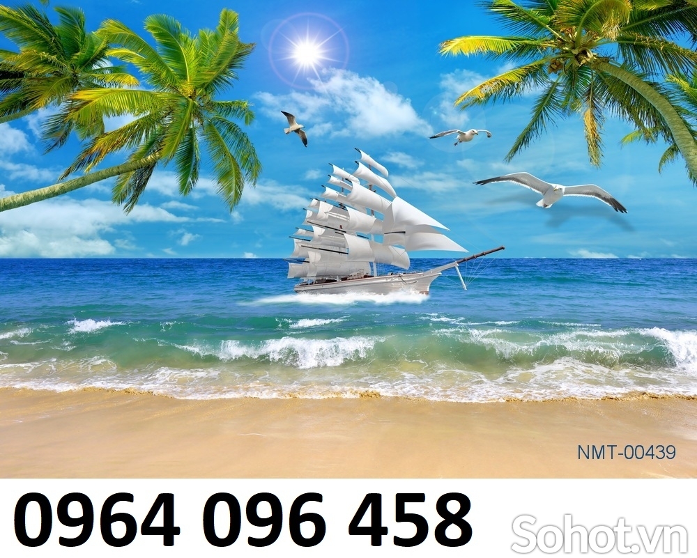 tranh gạch thuyền buồm 3d - SBN44
