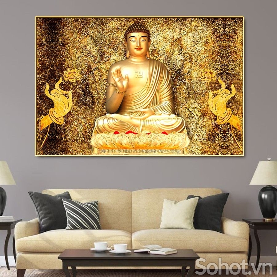 Tranh gạch 3d ốp tường phật phòng thờ - SHJ97