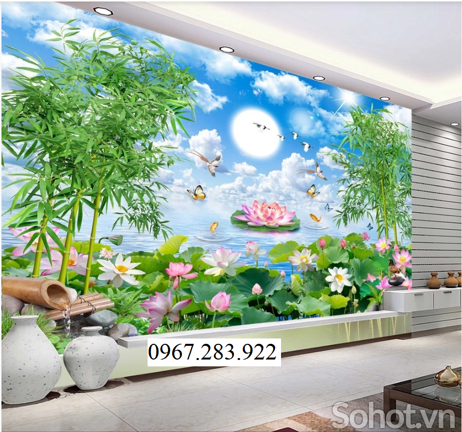 Tranh 3D- Tranh hoa sen