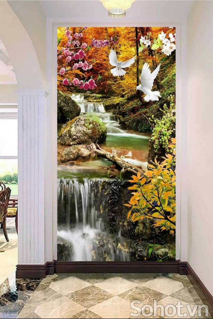 Tranh gạch 3d ốp tường cầu thang - C4333