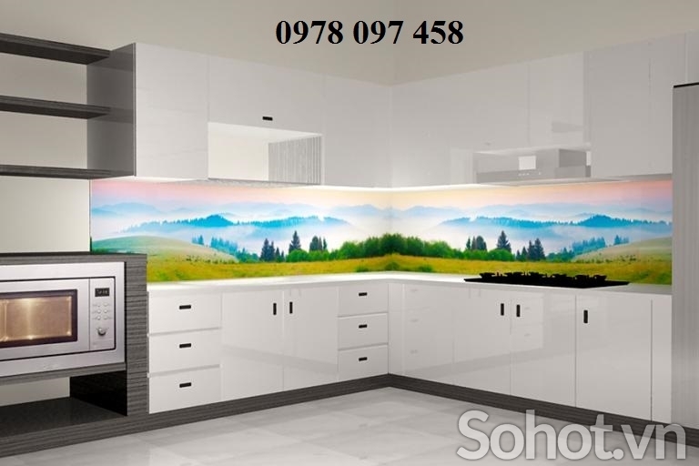 Tranh kính ốp bếp