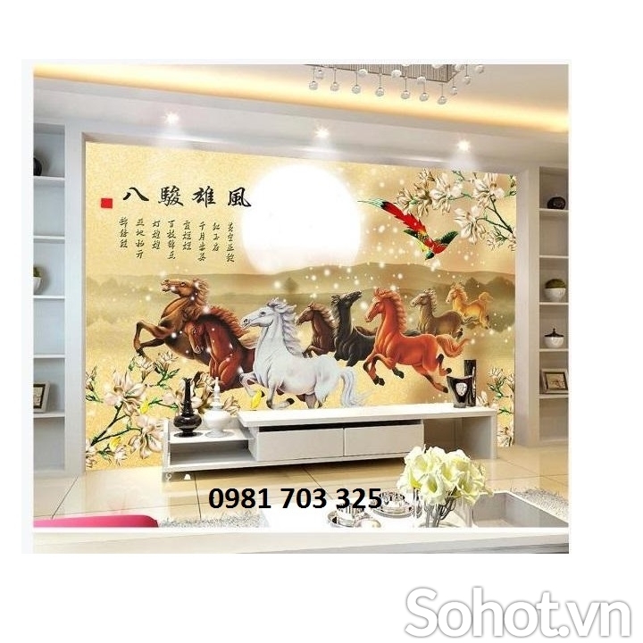 Gạch tranh 3D- tranh bát mã