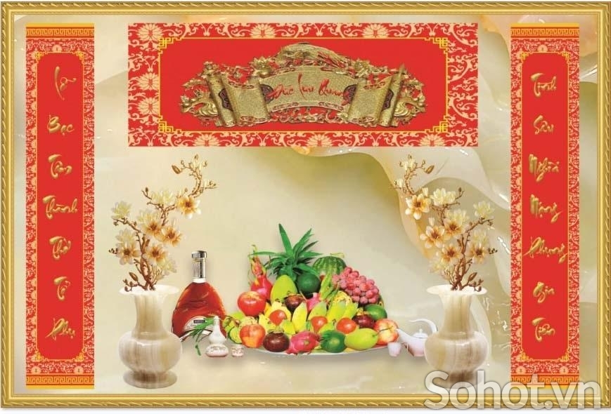 Tranh gạch trang trí phòng thờ