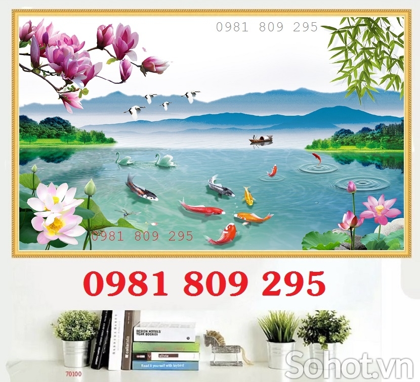 mẫu tranh gạch đẹp ốp phòng khách