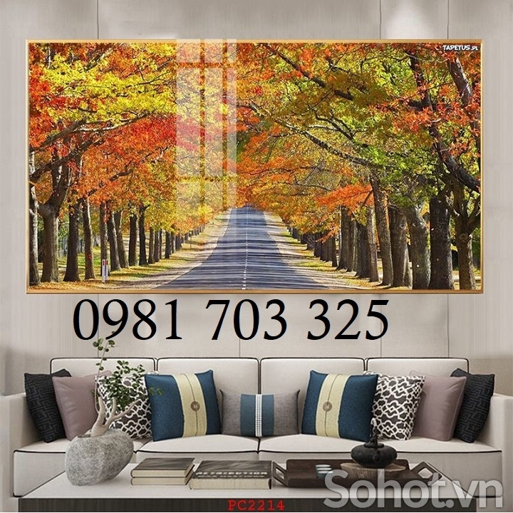 Gạch tranh 3D mùa thu trang trí
