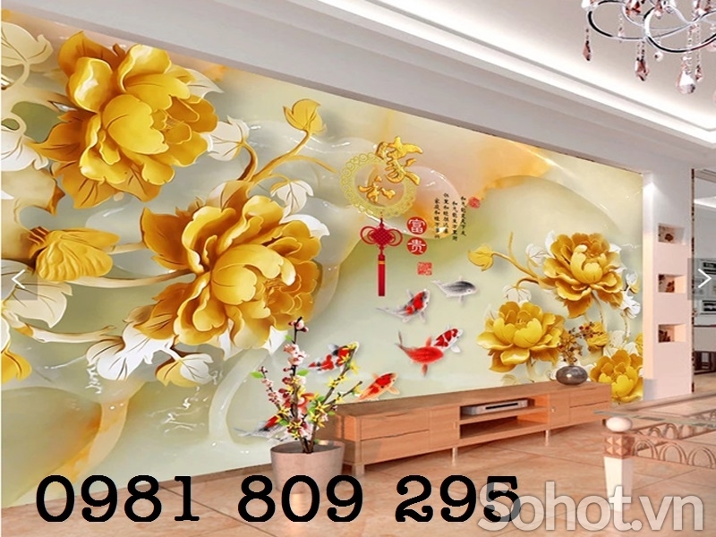 gạch tranh - tranh trang trí sứ ngọc hoa sen