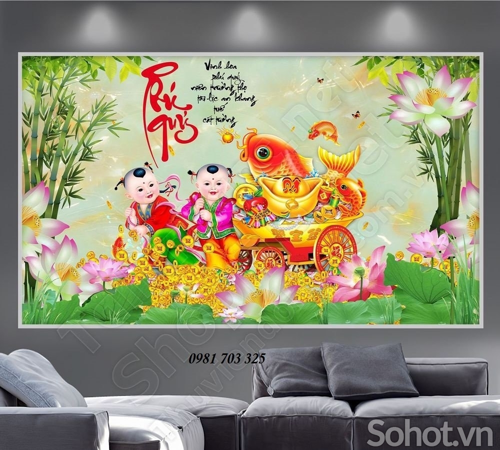 Tranh gạch hình cá chép 3d đẹp