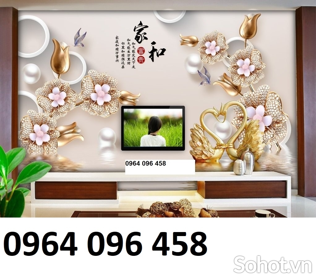 Tranh gạch 3d trang trí phòng khách đẹp - 743XC